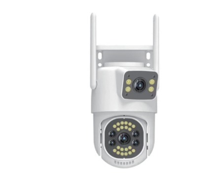 Dual-lens outdoor PTZ camera V86 shown in the catalogue